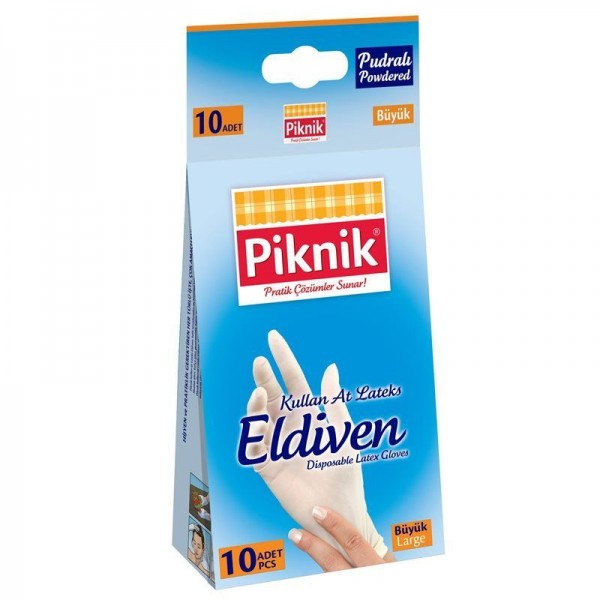 PİKNİK KULLAN AT LATEKS ELDİVEN 10 LU PUDRALI  