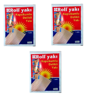 ROLL KAPSİKUMLU DELİKLİ YAKI PAKET İÇİ 1 ADET   1*3 ADET ROLL KAPSİKUMLU DELİKLİ YAKI PAKET İÇİ 1 ADET   1*3 ADET