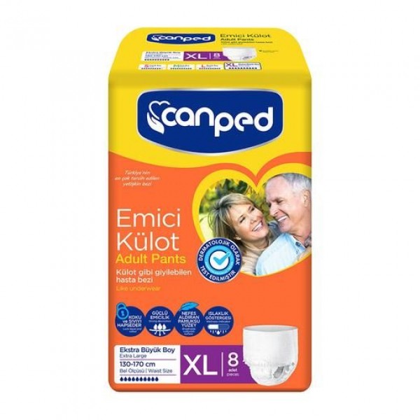 CANPED EMİCİ KÜLOT XL EXTRA BÜYÜK BOY 8Lİ BEL ÖLÇÜ 130-170CM