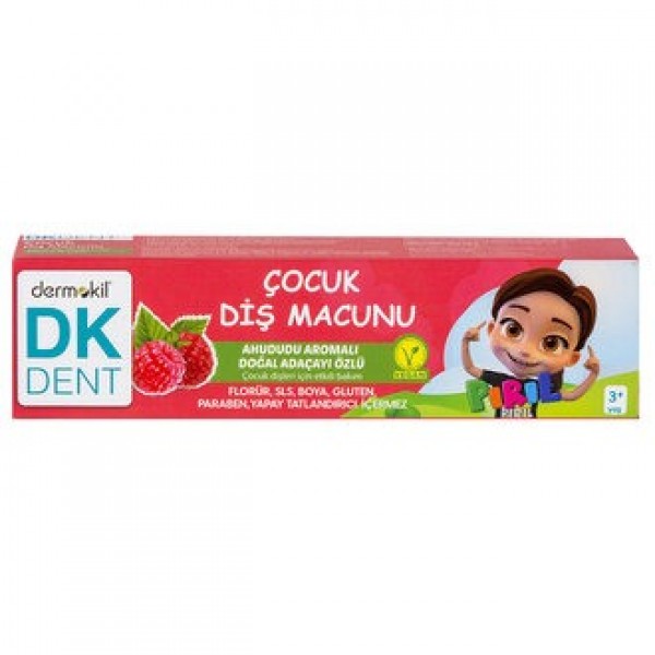 Dermokil DKDENT Çocuk Diş Macunu 50ml AHUDUDU AROMALI DOĞAL ADAÇAYI ÖZLÜ VEGAN