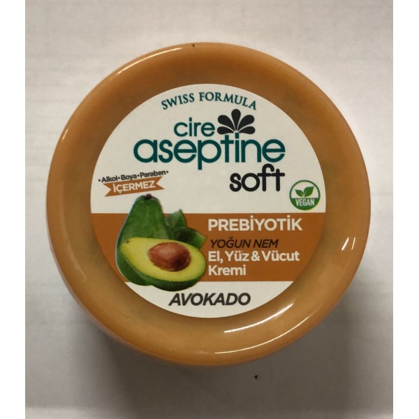 CİRE ASEPTİNE SOFT PREBİYOTİK YOĞUN NEM EL YÜZ VE VÜCÜT KREMİ VEGAN 200ML AVOKADO