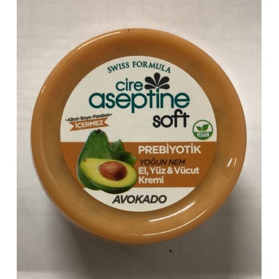 CİRE ASEPTİNE SOFT PREBİYOTİK YOĞUN NEM EL YÜZ VE VÜCÜT KREMİ VEGAN 300ML AVOKADO CİRE ASEPTİNE SOFT PREBİYOTİK YOĞUN NEM EL YÜZ VE VÜCÜT KREMİ VEGAN 300ML AVOKADO