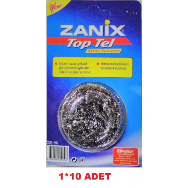 Zanix Bulaşık Top Tel Vakumlu 1*10 Adet