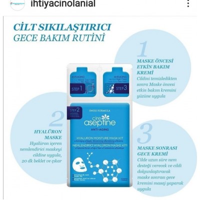 CİRE ASEPTİNE NEMLENDİRİCİ HYALÜRON   3 AŞAMALI MASKE KİTİ