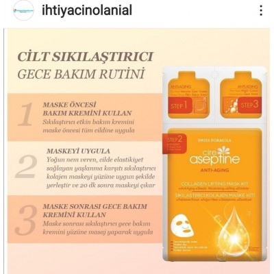 CİRE ASEPTİNE SIKILAŞTIRICILI KALOJEN  3 AŞAMALI MASKE KİTİ