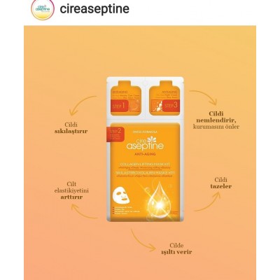 CİRE ASEPTİNE SIKILAŞTIRICILI KALOJEN  3 AŞAMALI MASKE KİTİ