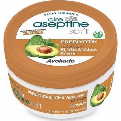 CİRE ASEPTİNE SOFT PREBİYOTİK YOĞUN NEM EL YÜZ VE VÜCÜT KREMİ VEGAN 200ML AVOKADO CİRE ASEPTİNE SOFT PREBİYOTİK YOĞUN NEM EL YÜZ VE VÜCÜT KREMİ VEGAN 200ML AVOKADO