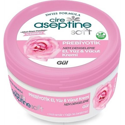 CİRE ASEPTİNE SOFT PREBİYOTİK NEM DENGELEME EL YÜZ VE VÜCÜT KREMİ VEGAN 100ML GÜL CİRE ASEPTİNE SOFT PREBİYOTİK NEM DENGELEME EL YÜZ VE VÜCÜT KREMİ VEGAN 100ML GÜL