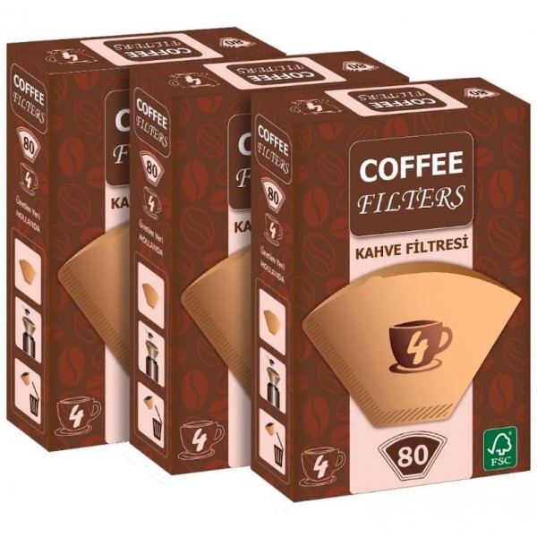 Coffee Fılters Kahve Filitresi 1*4 no:4 80li  3 paket