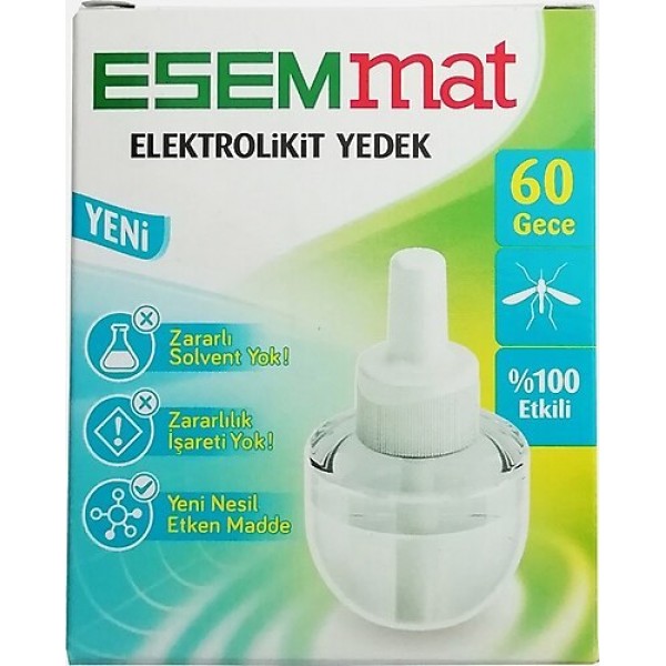 Esemmat Elektrolikit set 60 gece sivri sinek kovucu  45 gr Yedek