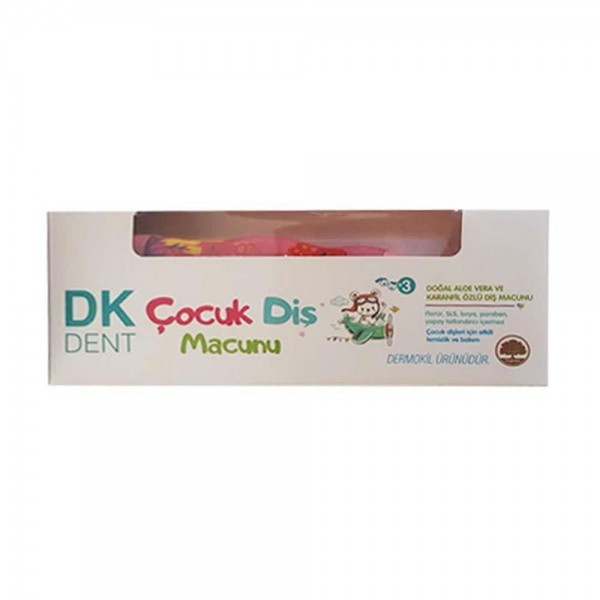 Dermokil DKDENT Çocuk Diş Macunu 50ml Doğal Aloe Vera Ve Karanfil ÖZLÜ + +3 yaş + Diş Fırça Hediyeli