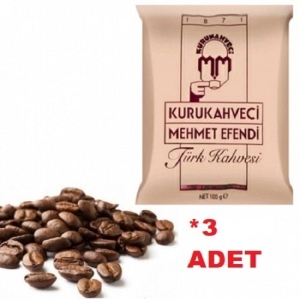 KURUKAHVECİ MEHMET EFENDİ 100GR 3LÜ PAKET TÜRK KAHVESİ