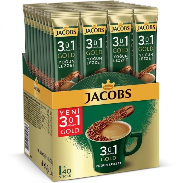 Jacobs gold 3ın 1 arada 18g*40:720gr yoğun lezzet