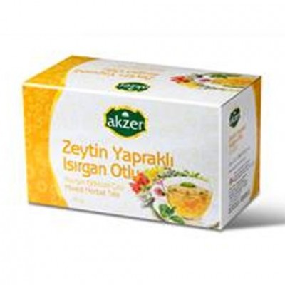 AKZER Fonksiyonel ZEYTİN YAPRAKLI&ISIRGAN OTLU KARIŞIK BİTKİ ÇAYI 25Lİ 50GR