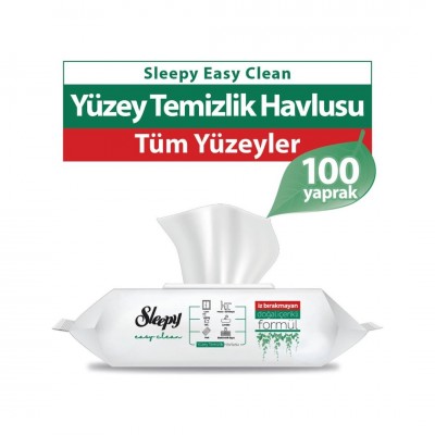SLEEPY EASY CLEAN YÜZEY TEMİZLİK HAVLUSU 100LÜ BEYAZ SABUN KOKULU SLEEPY EASY CLEAN YÜZEY TEMİZLİK HAVLUSU 100LÜ BEYAZ SABUN KOKULU