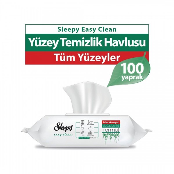 SLEEPY EASY CLEAN YÜZEY TEMİZLİK HAVLUSU 100LÜ BEYAZ SABUN KOKULU