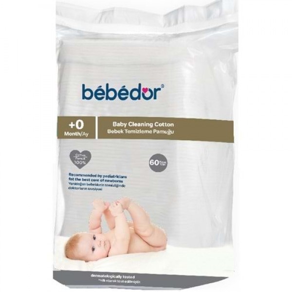 BEBEDOR BEBEK TEMİZLEME PAMUĞU 0+ AY 60LI  631