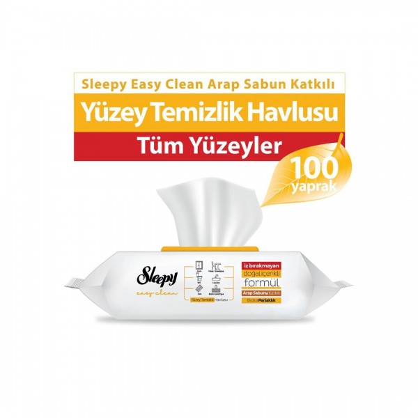 SLEEPY EASY CLEAN YÜZEY TEMİZLİK HAVLUSU 100LÜ ARAP SABUNU KATKILI