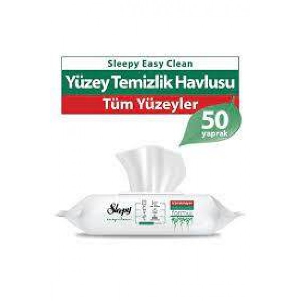 SLEEPY EASY CLEAN YÜZEY TEMİZLİK HAVLUSU 50Lİ BEYAZ SABUN KOKULU