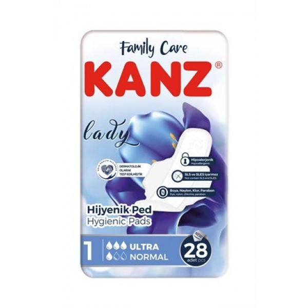 KANZ LADY HİYJENİK PED NO:1 ULTRA NORMAL 28Lİ 