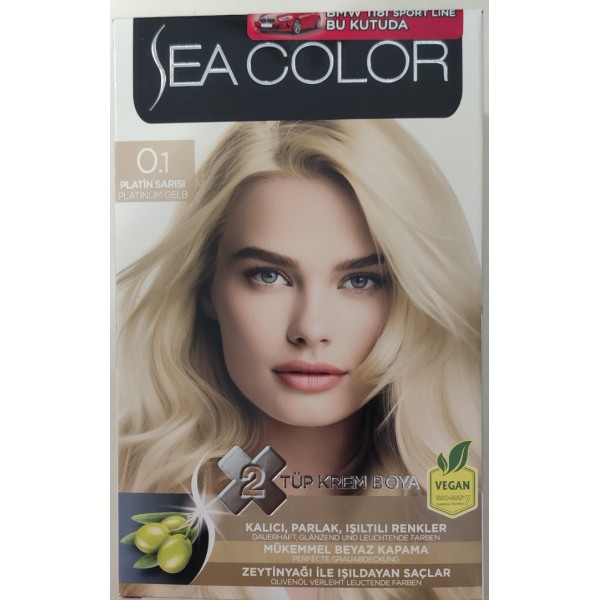 SEA COLOR 0/1 PLATİN SARISI  2 TÜP KREM BOYA SET