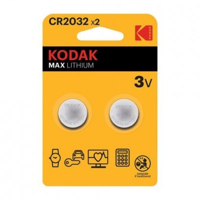 KODAK MAX LITHIUM BUTTON CELL 3V 2Lİ BLİSTER CR 2032 KODAK MAX LITHIUM BUTTON CELL 3V 2Lİ BLİSTER CR 2032