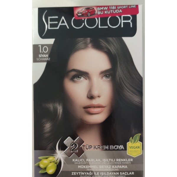 SEA COLOR 1/0 SİYAH  2 TÜP KREM BOYA SET