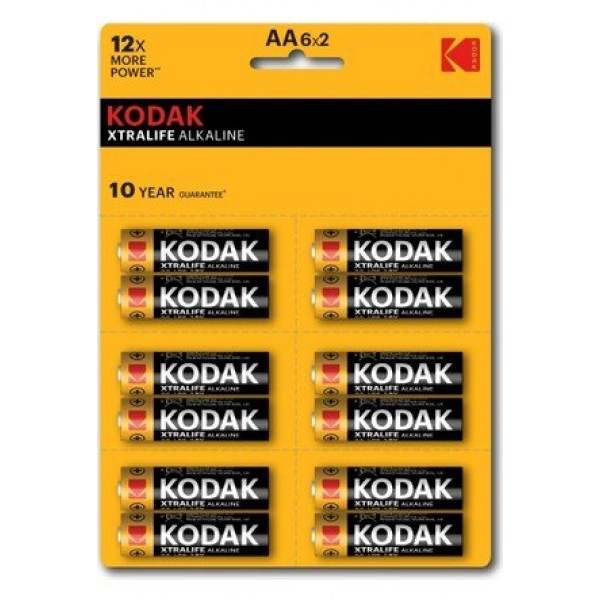 KODAK XTRALIFE ALKALINE KALEM PİL 1,5V 2Lİ*6: 12 ADET BLİSTER