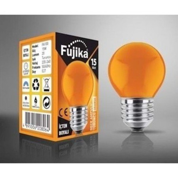 Fujika Gece AMPULU  E 27 DUY 15W turuncu