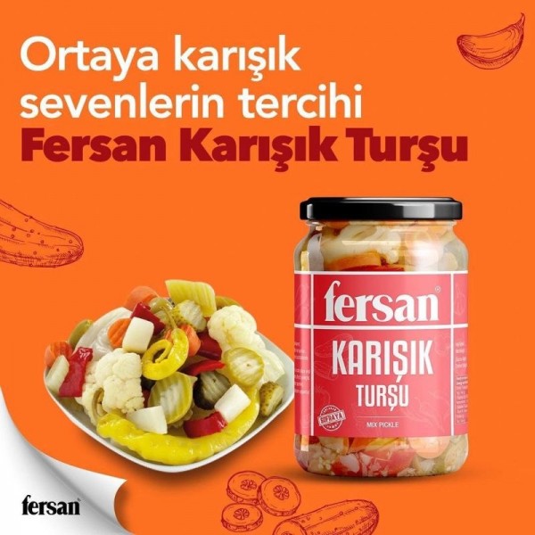 FERSAN KARIŞIK TURŞU CAM KAVANOZ 680GR