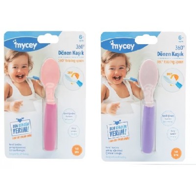 MYCEY  360' DÖNEN KAŞIK  6+AY MOR-PEMBE RENKLER  6202--6200 MYCEY  360' DÖNEN KAŞIK  6+AY MOR-PEMBE RENKLER  6202--6200