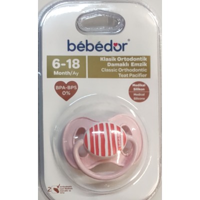 BEBEDOR KLASİK ORTODONTİK DAMAKLI EMZİK NO:2  6-18+AY  202