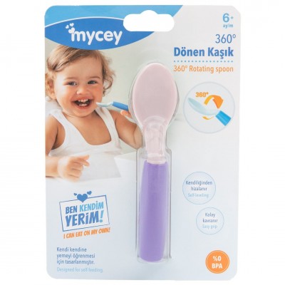 MYCEY  360' DÖNEN KAŞIK  6+AY MOR-PEMBE RENKLER  6202--6200 MYCEY  360' DÖNEN KAŞIK  6+AY MOR-PEMBE RENKLER  6202--6200