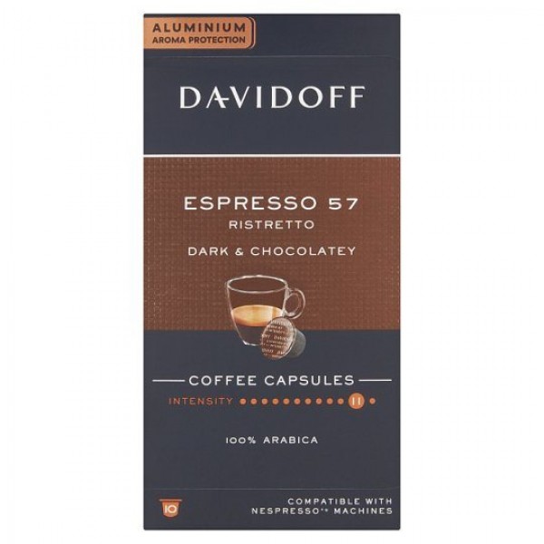 DAVIDOFF KAPSÜL ESPRESSO 57 RISTTRETTO  DARK & CHOCOLATEY  5,5GR 10LU