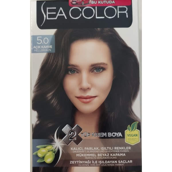 SEA COLOR 5/0 AÇIK KAHVE  2 TÜP KREM BOYA SET