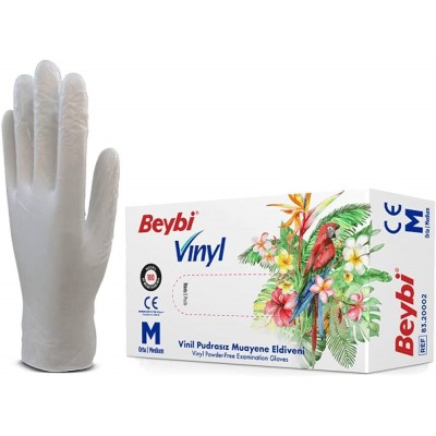 BEYBİ VİNİL PUDRASIZ MUAYENE ELDİVEN 100 LÜ M MEDİUM ORTA BOY BEYBİ VİNİL PUDRASIZ MUAYENE ELDİVEN 100 LÜ M MEDİUM ORTA BOY