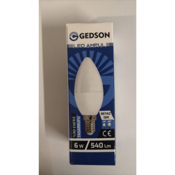 GEDSON LED AMPUL E 14 450L 5 W 6500K BEYAZ IŞIK