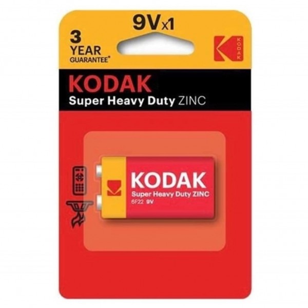 KODAK SUPER HEAVY DUTY ZINC   PİL 9 V  BLİSTER 