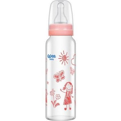 WEE BABY ISIYA DAYANIKLI CAM BİBERON 240ML 0-6AY  NO:1 EMZİK WEE BABY ISIYA DAYANIKLI CAM BİBERON 240ML 0-6AY  NO:1 EMZİK