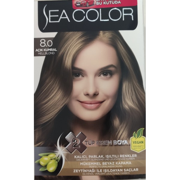 SEA COLOR 8/0 AÇIK KUMRAL  2 TÜP KREM BOYA SET