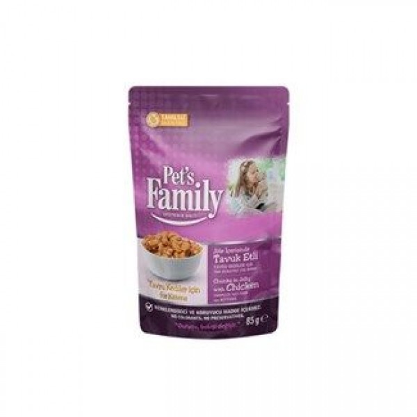 Pet's Family Pouch Tavuk Etli Yavru Kedi Maması 85 G