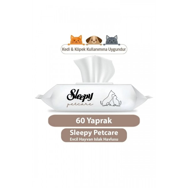 SLEEPY PETCARE ISLAK BAKIM HAVLUSU 60LI