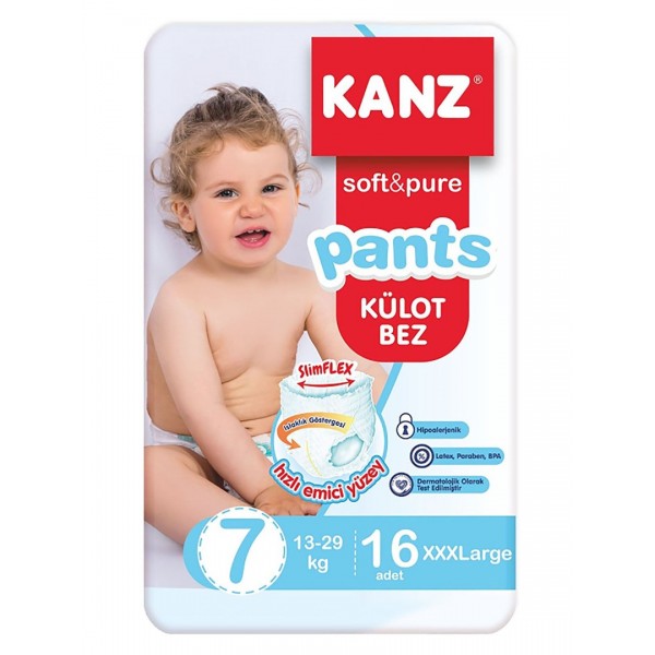 KANZ KÜLOT BEBEK BEZİ NO:7  XXLARGE 20-30KG  16LI