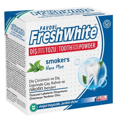 FOVARİ FRESH WHİTE DİŞ TOZU SMOKERS NANE&MİNT 50GR FOVARİ FRESH WHİTE DİŞ TOZU SMOKERS NANE&MİNT 50GR