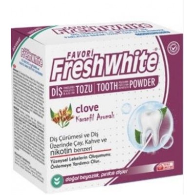 FOVARİ FRESH WHİTE DİŞ TOZU KARANFİL AROMALI 50GR FOVARİ FRESH WHİTE DİŞ TOZU KARANFİL AROMALI 50GR