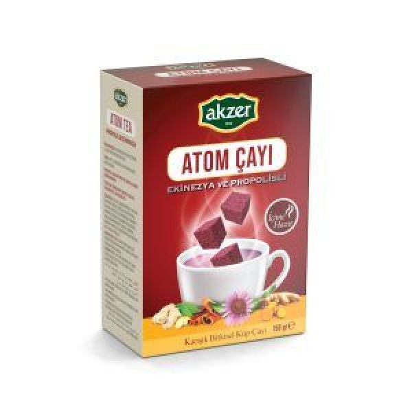 AKZER ATOM ÇAYI EKİZNEZYA VE PROPOLİSLİ KARRIŞIK BİTKİ KÜP ÇAYI 150GR