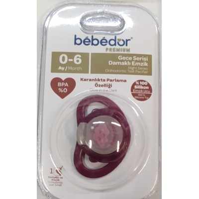 BEBEDOR GECE SERİSİ DAMAKLI EMZİK NO:1 ORTHODONTİC  0-6AY  181