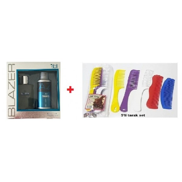 REBUL RBL BLAZER GİFT SET EDT PARFÜM 90ML+DEO SPRAY 150ML+ 5Lİ TARAK SETİ