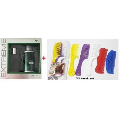 REBUL RBL EXTREME GİFT SET EDT PARFÜM 50ML+DEO  150ML+ 5Lİ TARAK SETİ