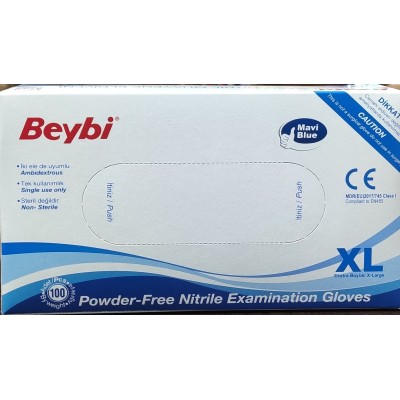 BEYBİ NİTRİL PUDRASIZ MUAYENE ELDİVEN 100 LÜ X-L LARGE EKSTRA BÜYÜK BOY BEYBİ NİTRİL PUDRASIZ MUAYENE ELDİVEN 100 LÜ X-L LARGE EKSTRA BÜYÜK BOY